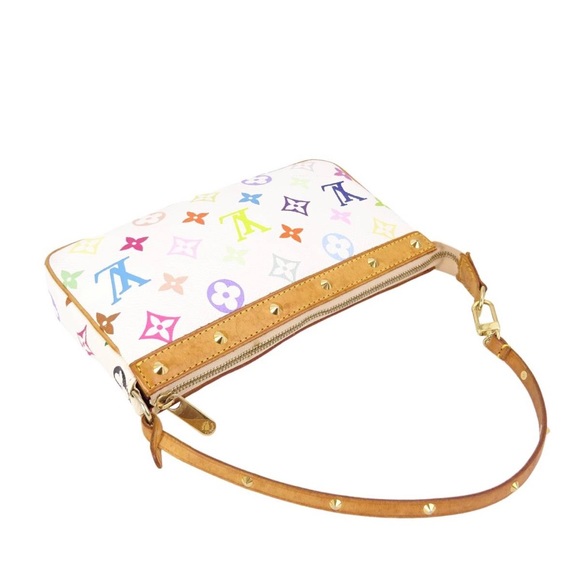Louis Vuitton x Takashi Murakami White Multicolour Monogram Pochette - Picture 7 of 11